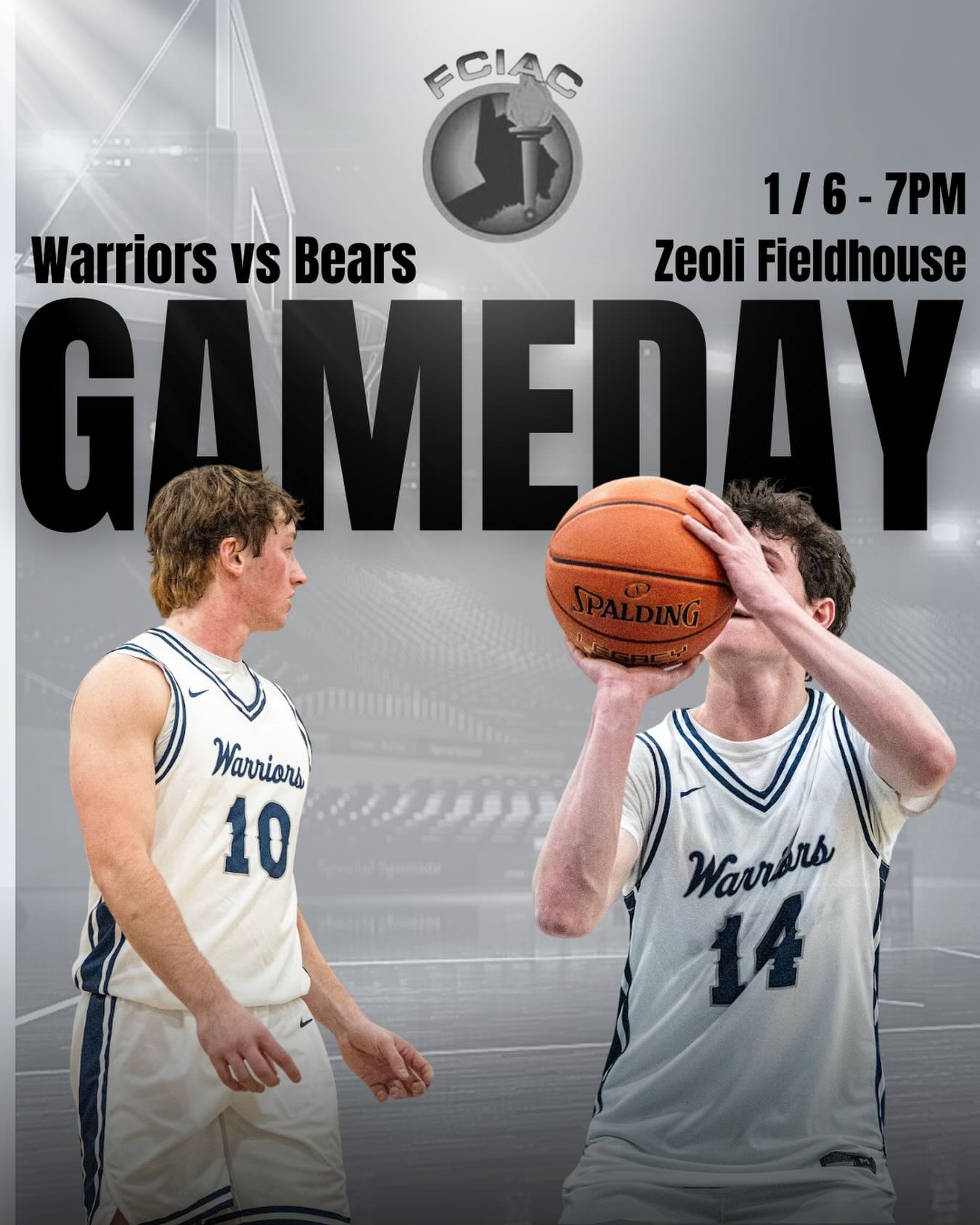 ‼️FCIAC OPENER‼️ The Warriors play the Norwalk Bears tomorrow at the Z! Tip off - 7PM